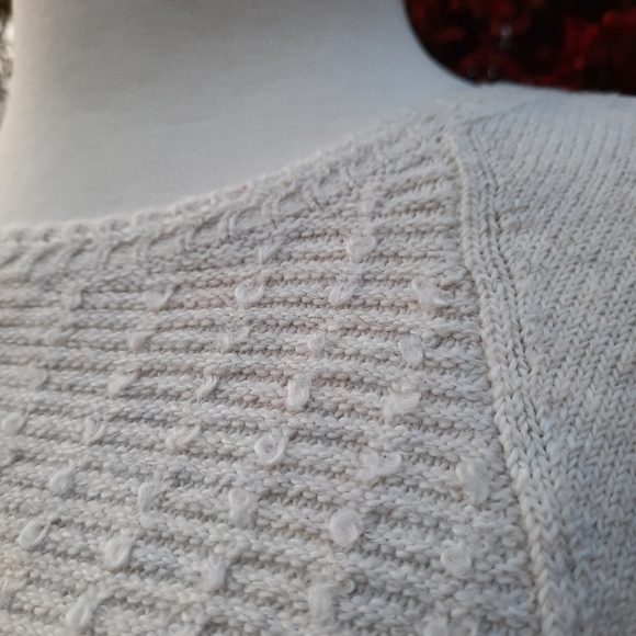 J. Jill Raglan Long Sleeve Waffle Contrast Super Soft Sweater Longline Tan - Picture 11 of 11